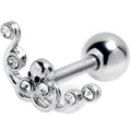 16G 1/4 Clear Gem Scrolling Elegance Cartilage Tragus Earring