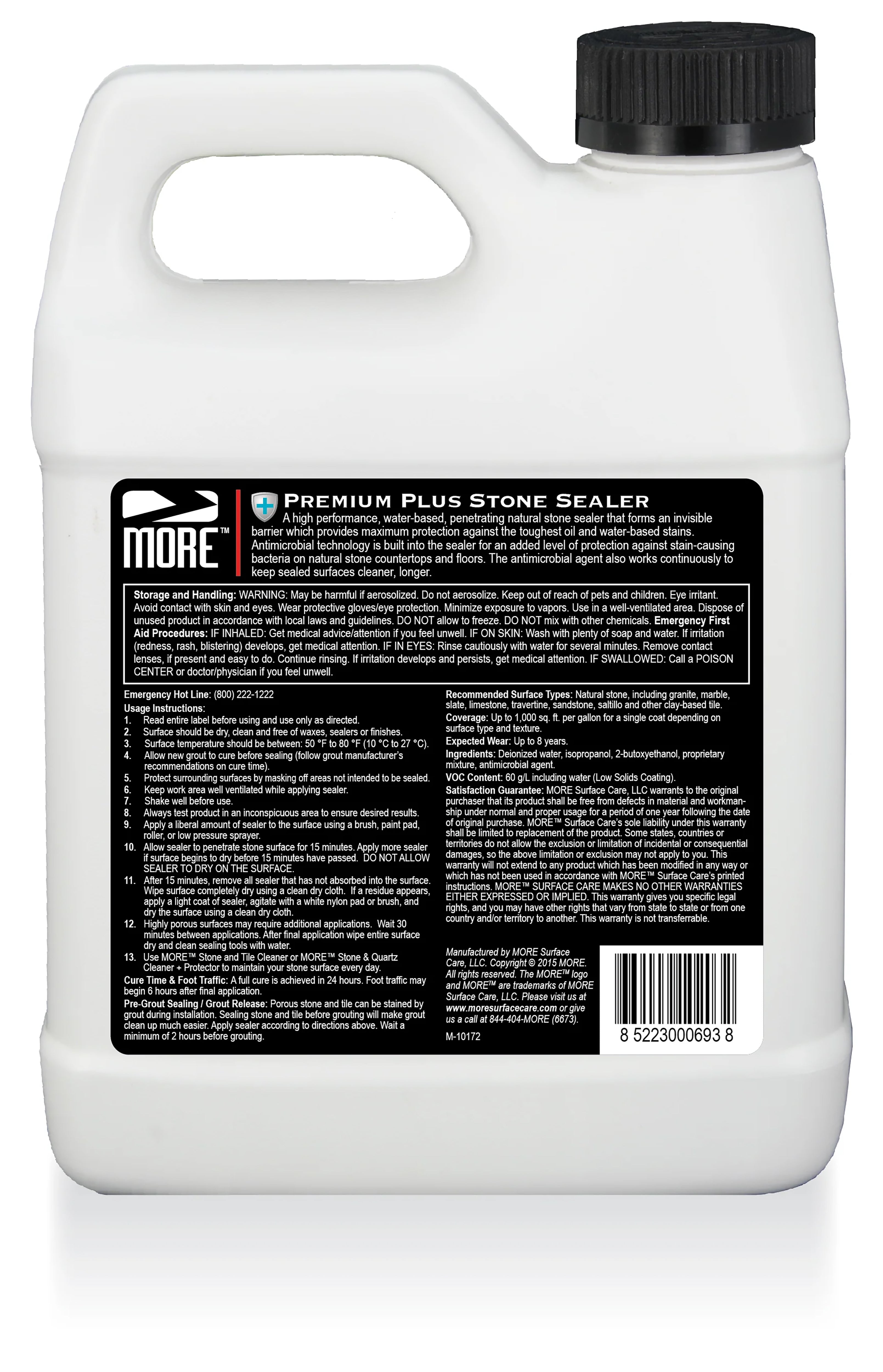MORE® Premium Plus Stone Sealer + Antimicrobial Protection
