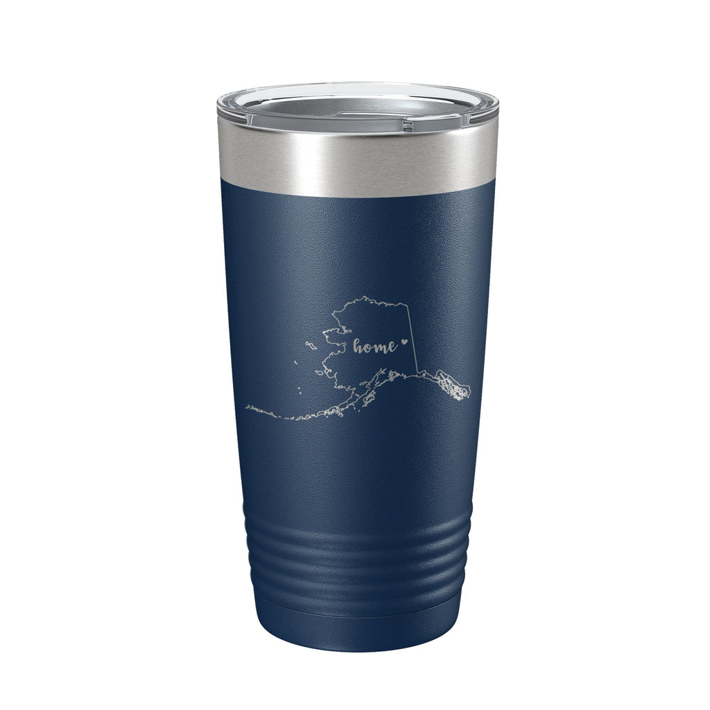 Alaska Tumbler Home State Travel Mug Insulated Laser Engraved Map Coffee Cup 20 oz - Whispered Echos