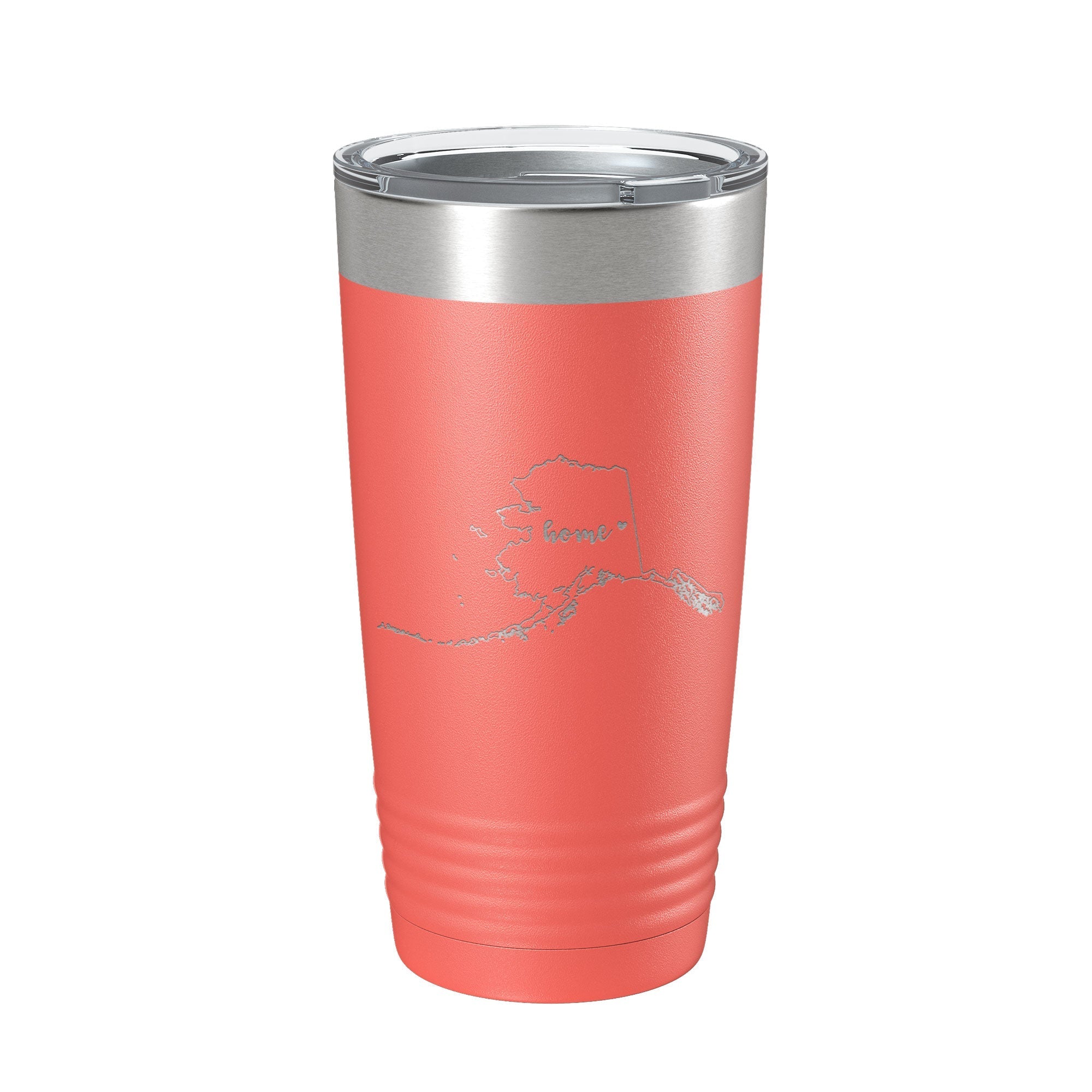 Alaska Tumbler Home State Travel Mug Insulated Laser Engraved Map Coffee Cup 20 oz - Tumblers - 20 oz Polar Camel - Whispered Echos