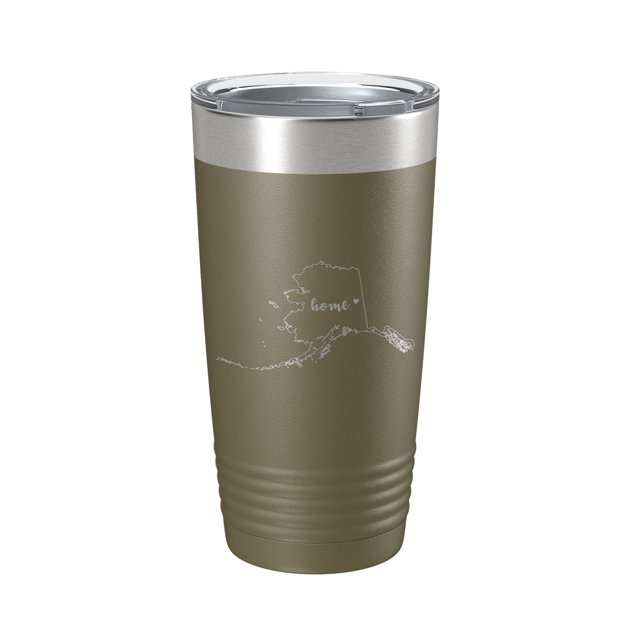 Alaska Tumbler Home State Travel Mug Insulated Laser Engraved Map Coffee Cup 20 oz - Tumblers - 20 oz Polar Camel - Whispered Echos