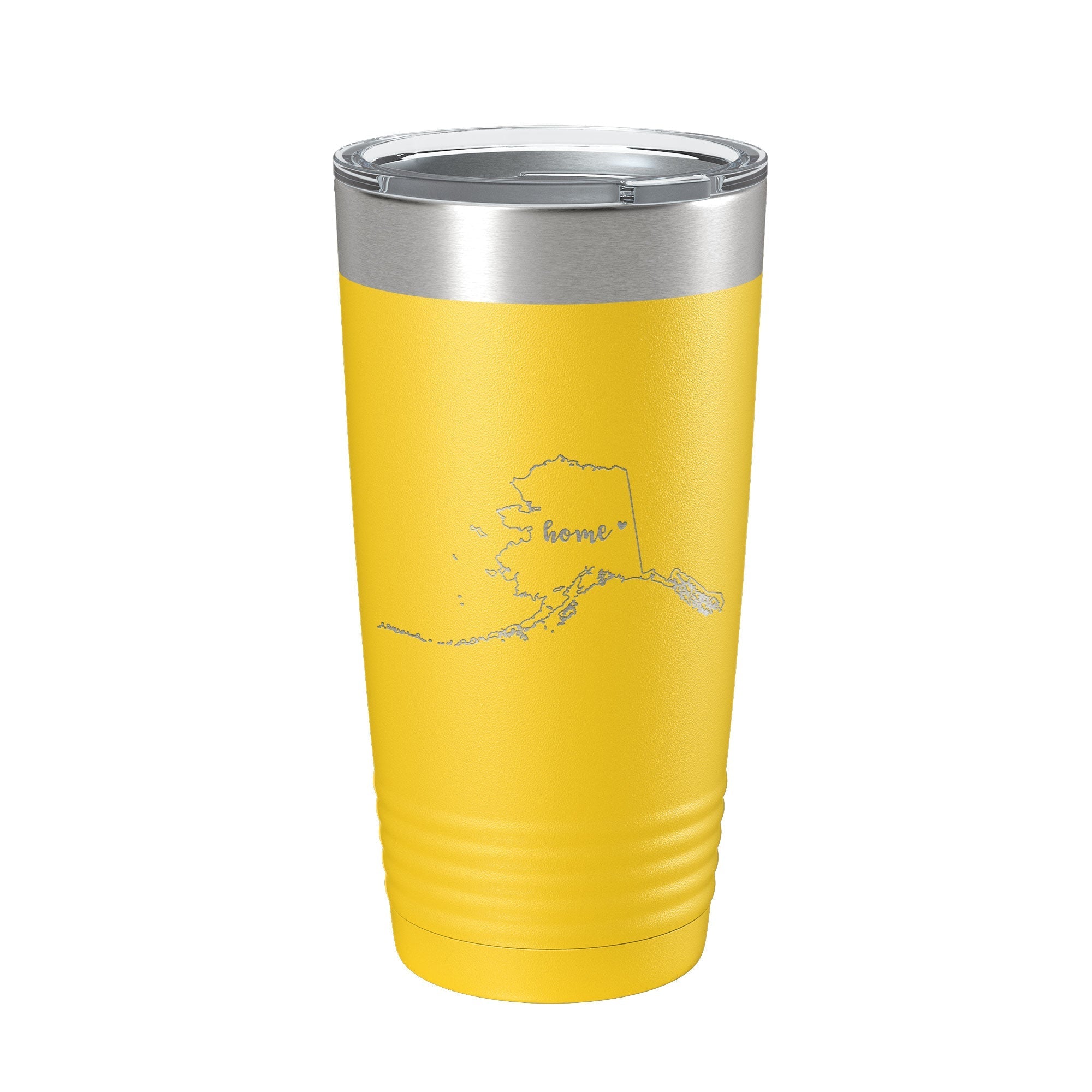 Alaska Tumbler Home State Travel Mug Insulated Laser Engraved Map Coffee Cup 20 oz - Tumblers - 20 oz Polar Camel - Whispered Echos