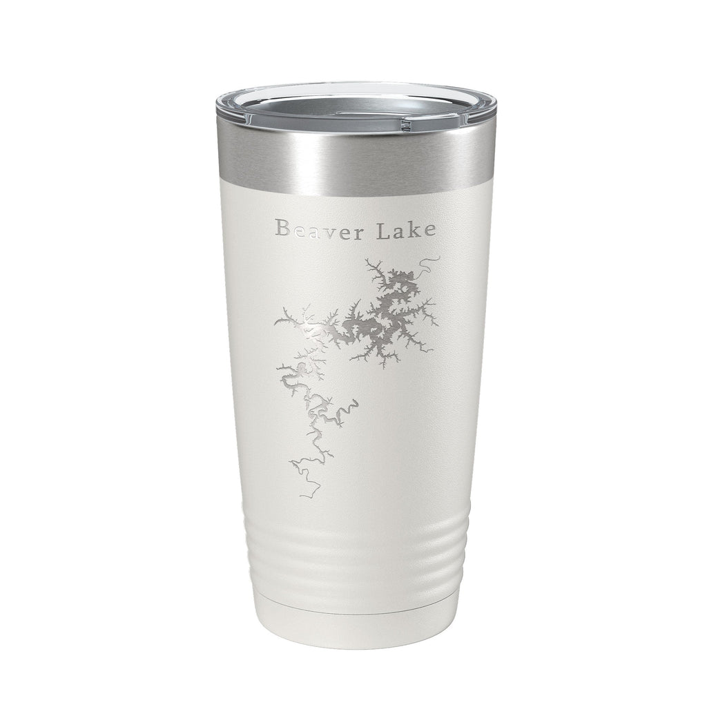 Beaver Lake Map Tumbler Travel Mug Insulated Laser Engraved Coffee Cup Arkansas 20 oz - Whispered Echos