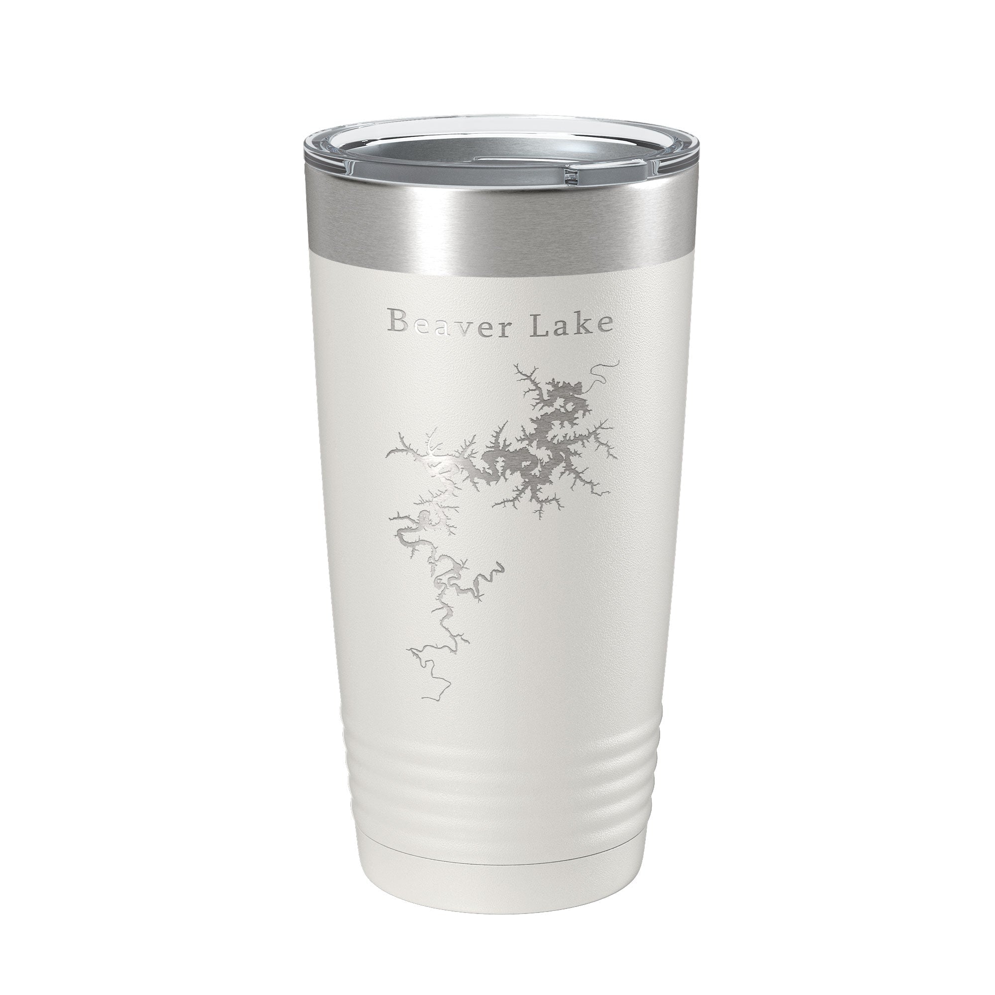 Beaver Lake Map Tumbler Travel Mug Insulated Laser Engraved Coffee Cup Arkansas 20 oz - Whispered Echos