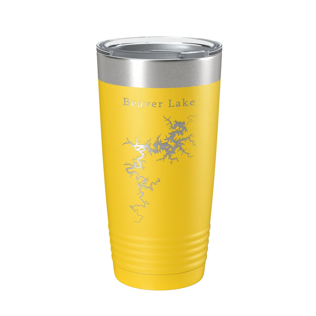 Beaver Lake Map Tumbler Travel Mug Insulated Laser Engraved Coffee Cup Arkansas 20 oz - Whispered Echos