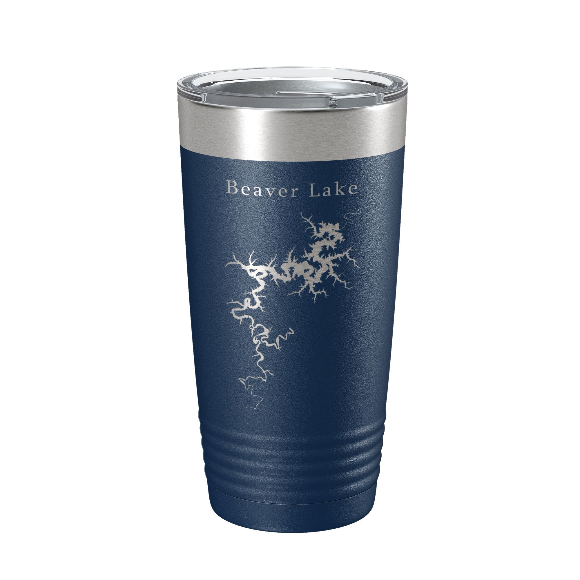 Beaver Lake Map Tumbler Travel Mug Insulated Laser Engraved Coffee Cup Arkansas 20 oz - Whispered Echos