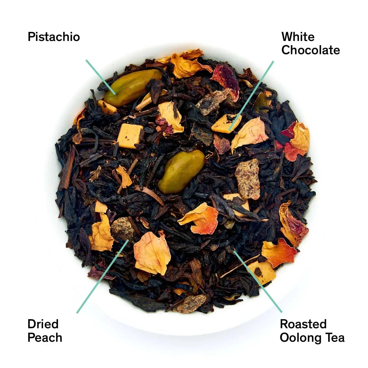 Dark Iris - Peach Pistachio Oolong Tea - Whispered Echos