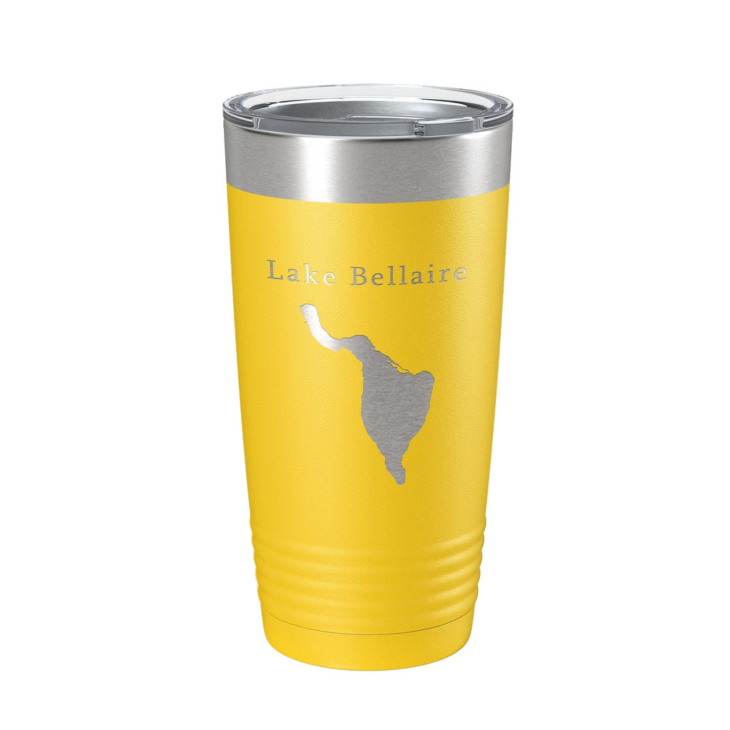 Lake Bellaire Map Tumbler Travel Mug Insulated Laser Engraved Coffee Cup Michigan 20 oz - Whispered Echos