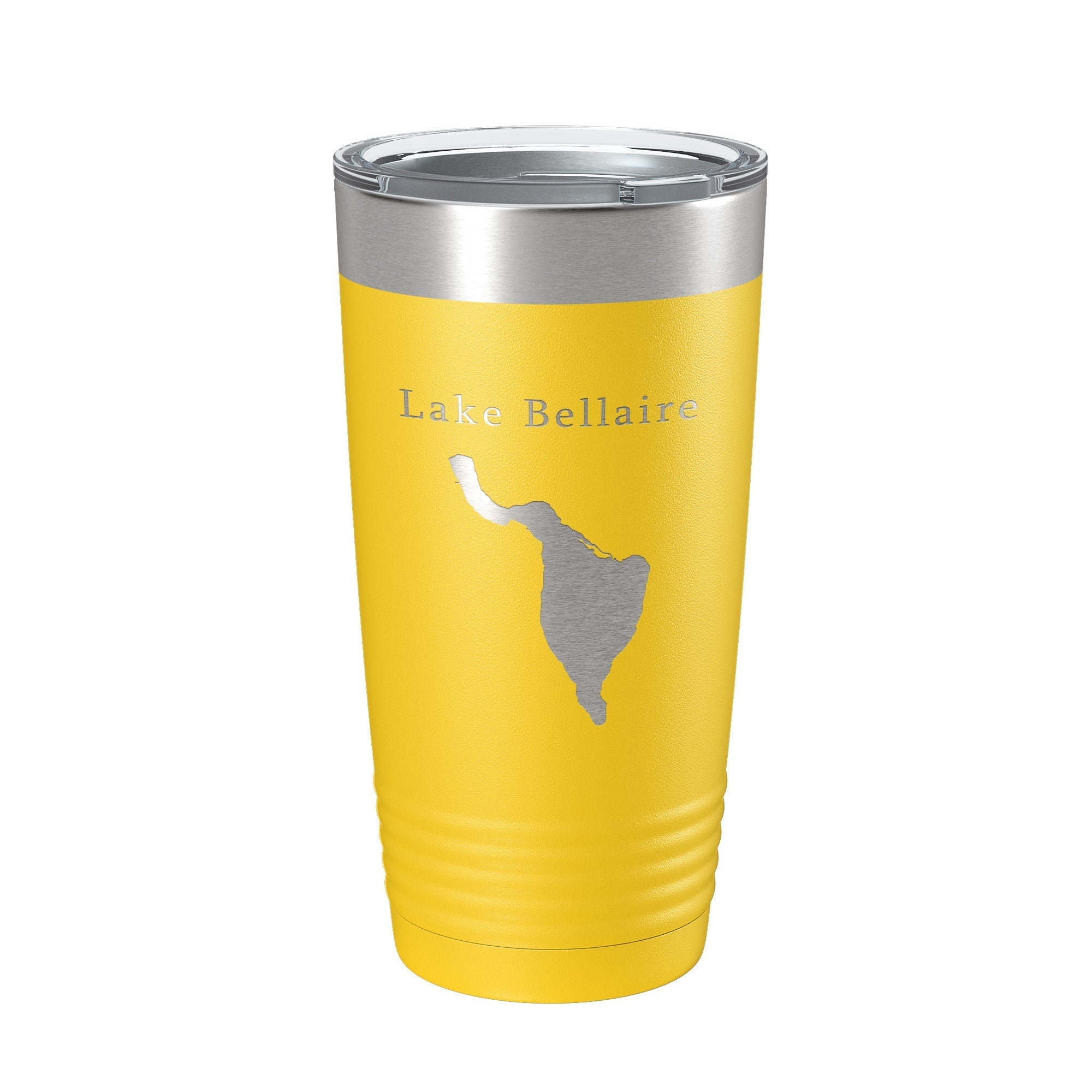 Lake Bellaire Map Tumbler Travel Mug Insulated Laser Engraved Coffee Cup Michigan 20 oz - Whispered Echos