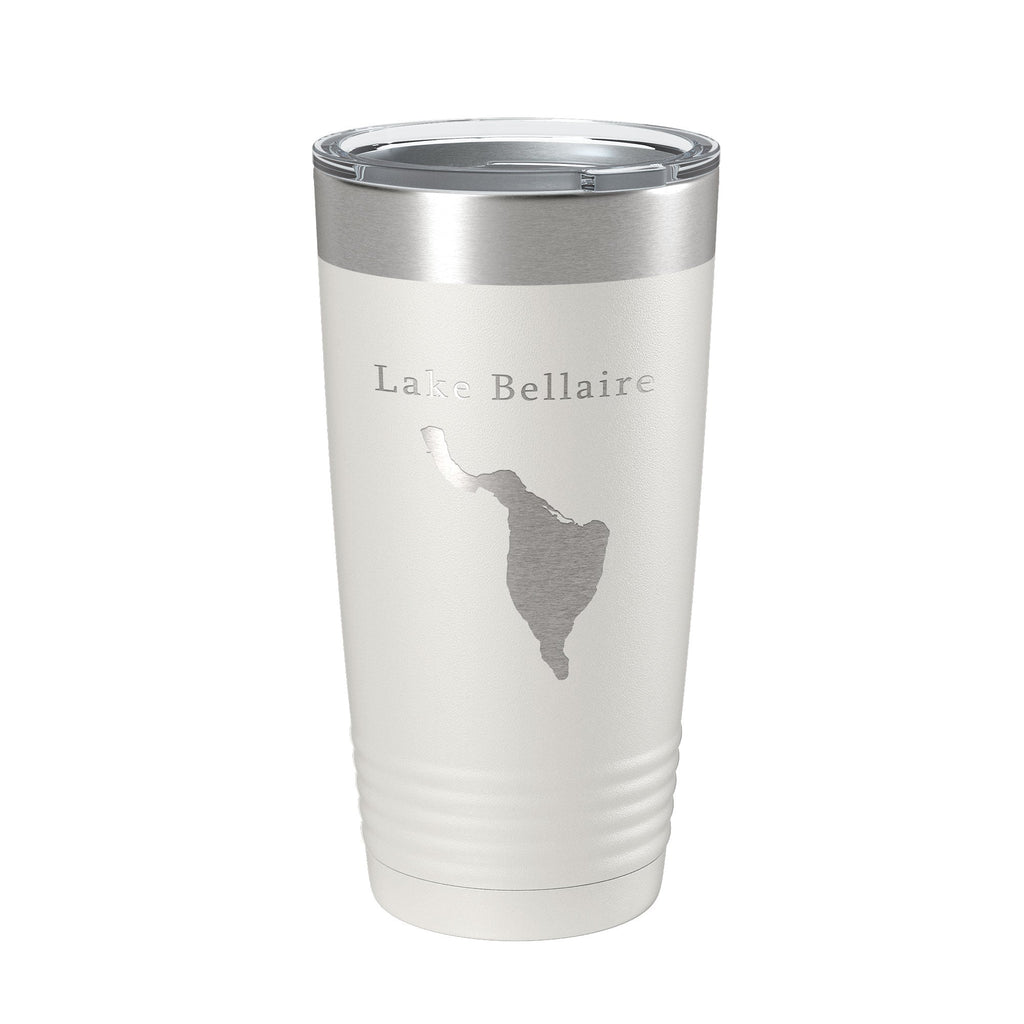 Lake Bellaire Map Tumbler Travel Mug Insulated Laser Engraved Coffee Cup Michigan 20 oz - Whispered Echos