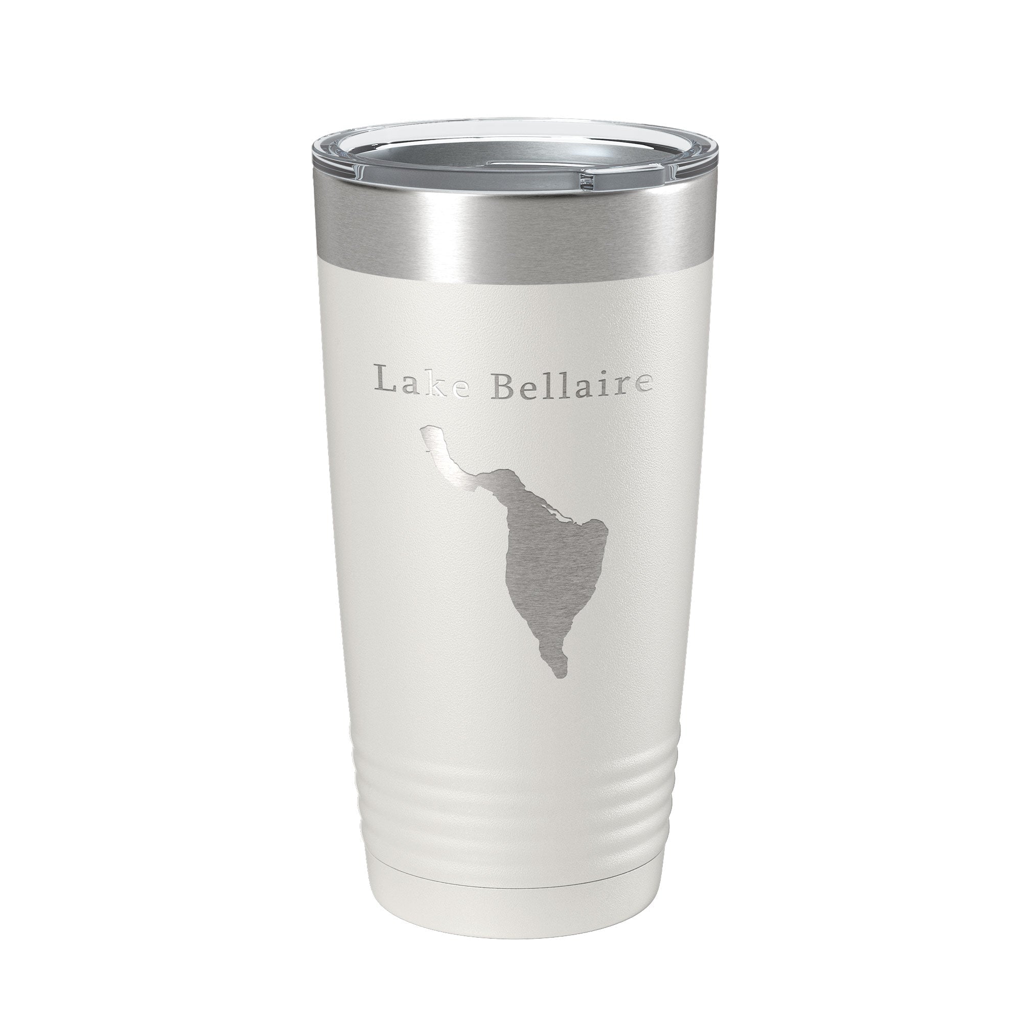 Lake Bellaire Map Tumbler Travel Mug Insulated Laser Engraved Coffee Cup Michigan 20 oz - Whispered Echos